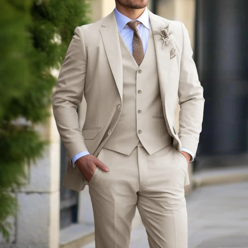 Männer eleganter Polyester-Kotton-Mischung 3-teiliger Anzug 6