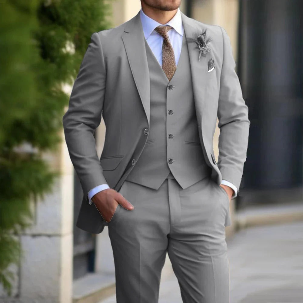 Männer eleganter Polyester-Kotton-Mischung 3-teiliger Anzug 7