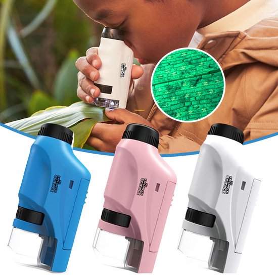 Mini-Taschenmikroskop – LED-Licht & 60- bis 120-facher Zoom für lehrreiche Entdeckungen von Kindern 0