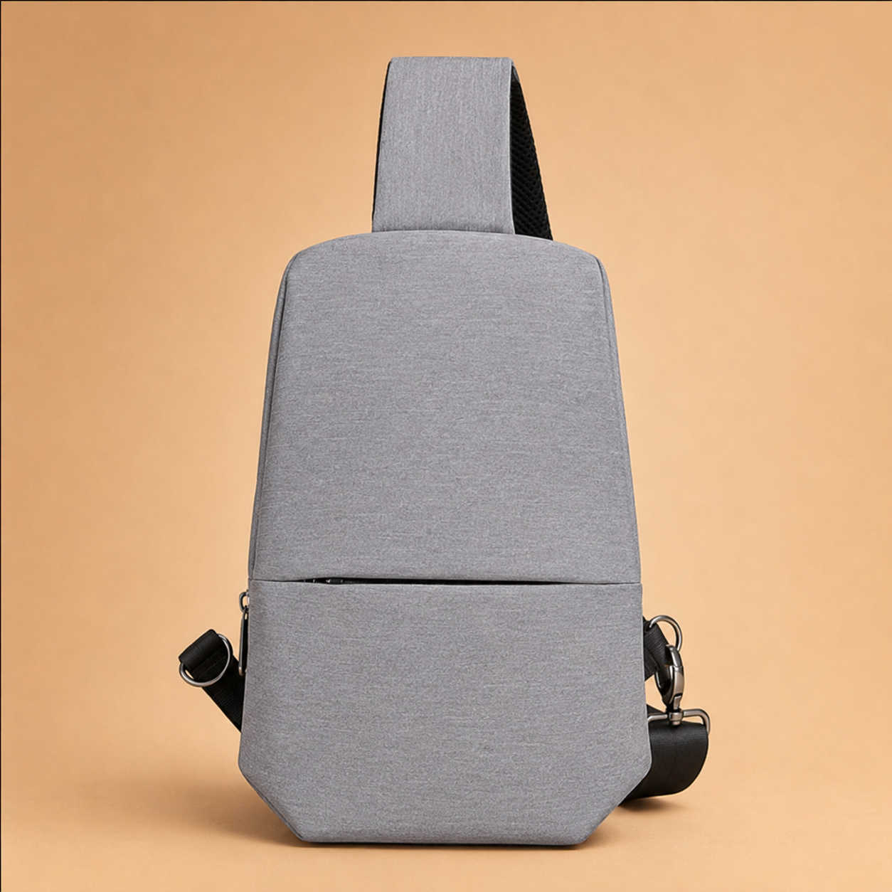 Minimalistgrayslingbagwithblackaccents.png
