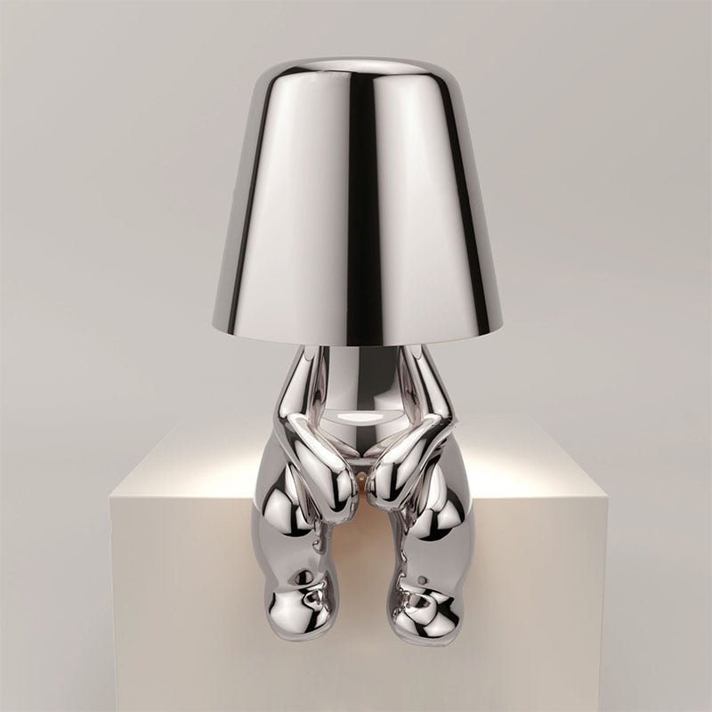 Mistero | Goldene skulpturale Tischlampe 8