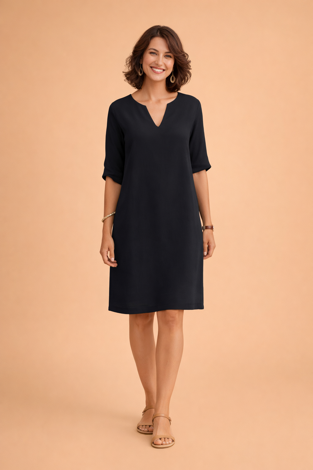 Mittellanges Sommerkleid Damen Elegant Vielseitig für Freizeit und Urlaub 1
