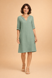 Mittellanges Sommerkleid Damen Elegant Vielseitig für Freizeit und Urlaub 11