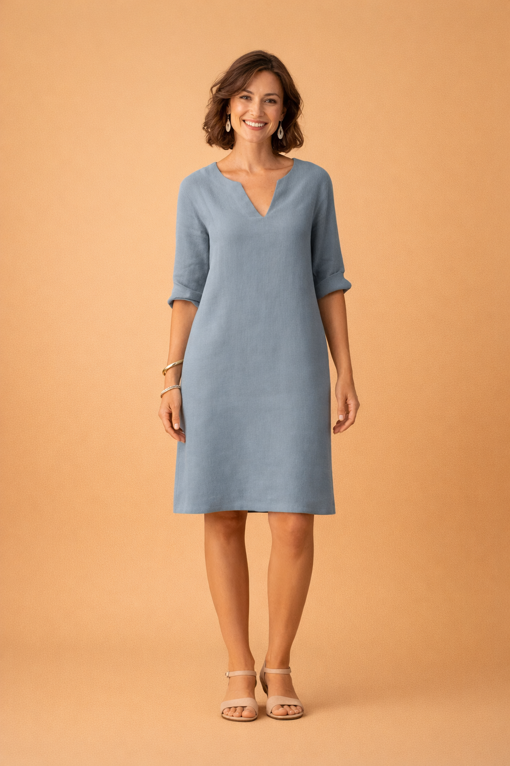 Mittellanges Sommerkleid Damen Elegant Vielseitig für Freizeit und Urlaub 2