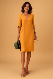 Mittellanges Sommerkleid Damen Elegant Vielseitig für Freizeit und Urlaub 5