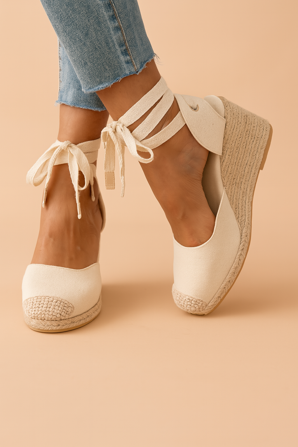 Modische Keilsandaletten mit Schnürung für Sommer - Elegante Sandalen für Damen, Bequeme Passform, Vielseitig Kombinierbar 0