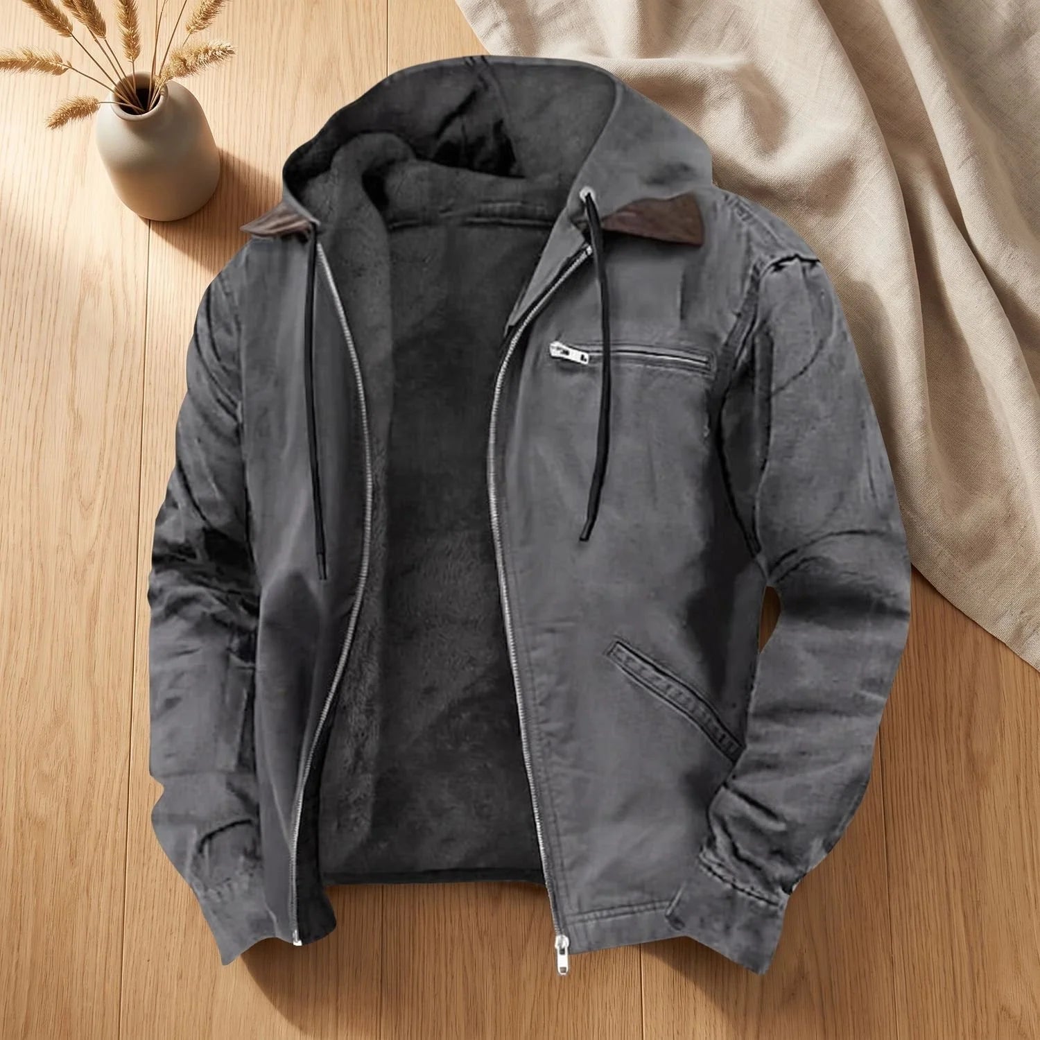 Moritz | Herren Gefütterte Puffer Winterjacke mit Kapuze und Reißverschluss 0