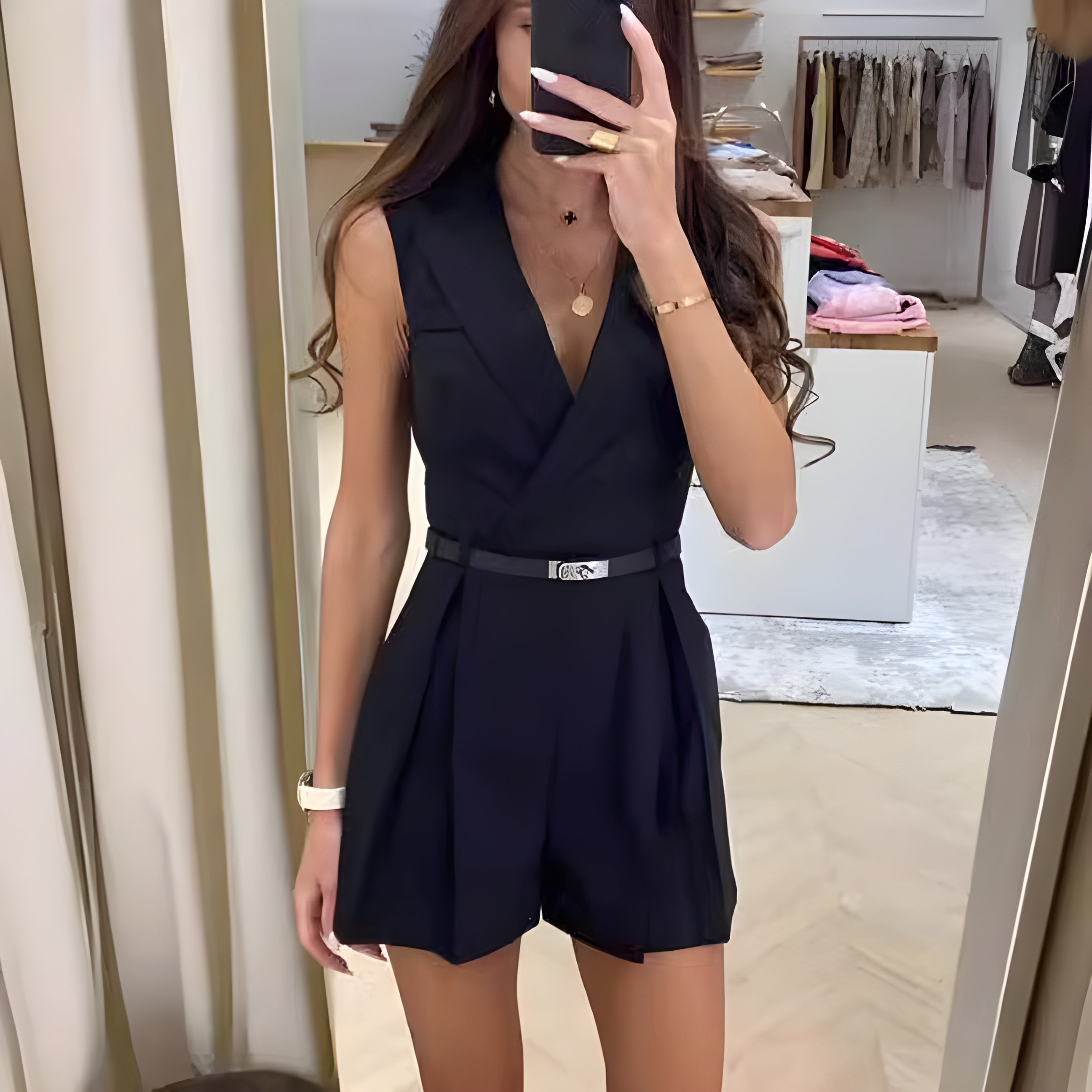 MINA | Kort ärmlös jumpsuit