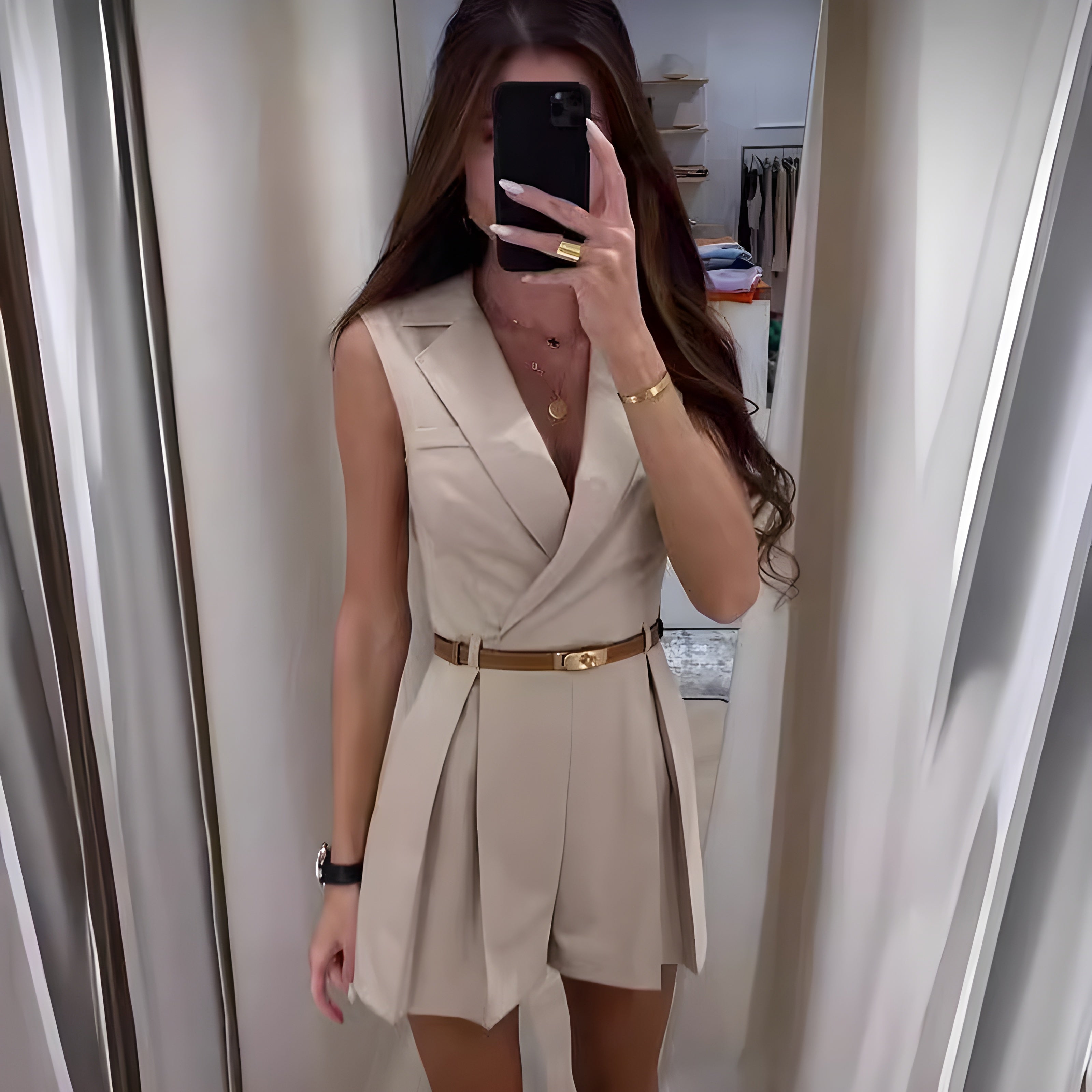 MINA | Kort ärmlös jumpsuit