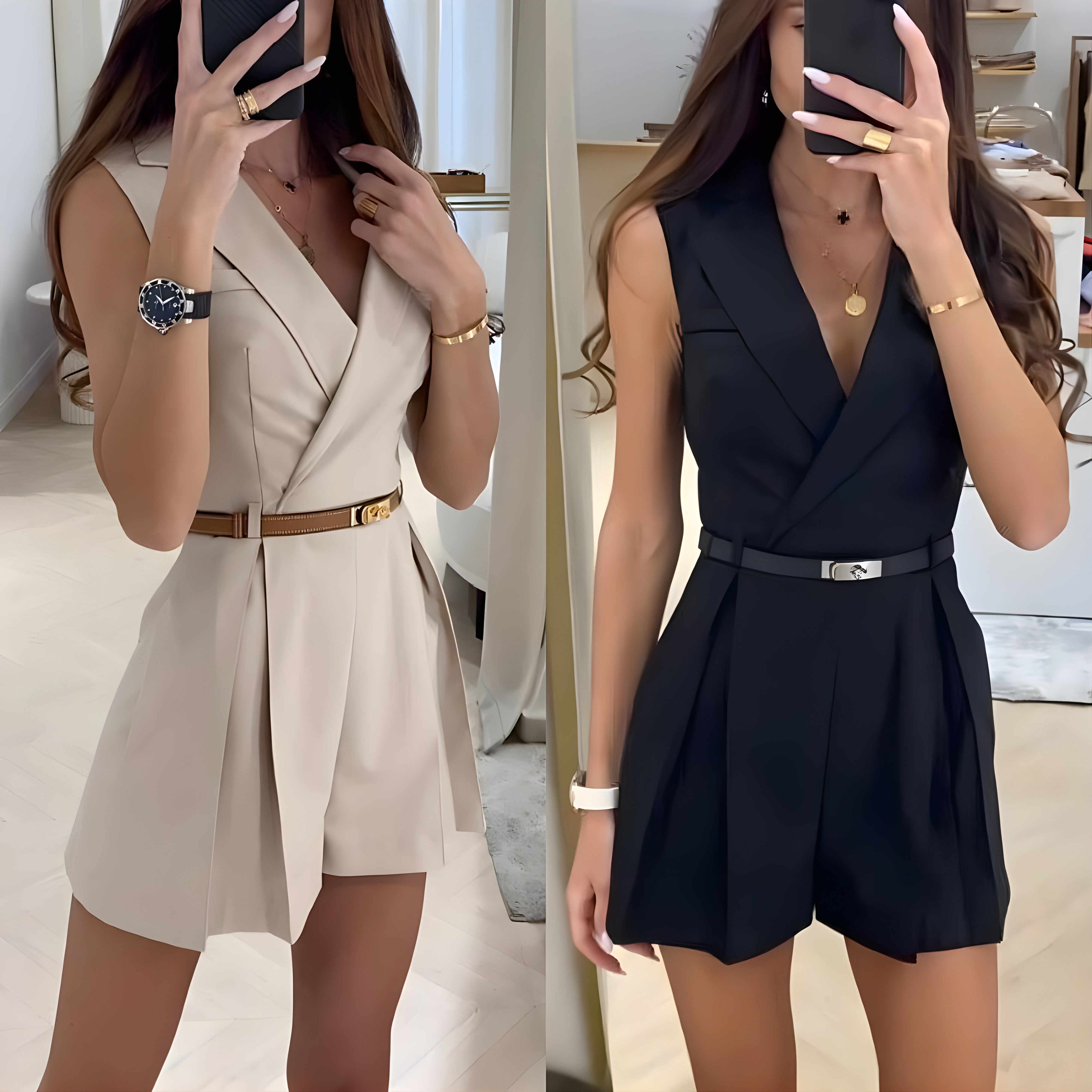 MINA | Kort ärmlös jumpsuit