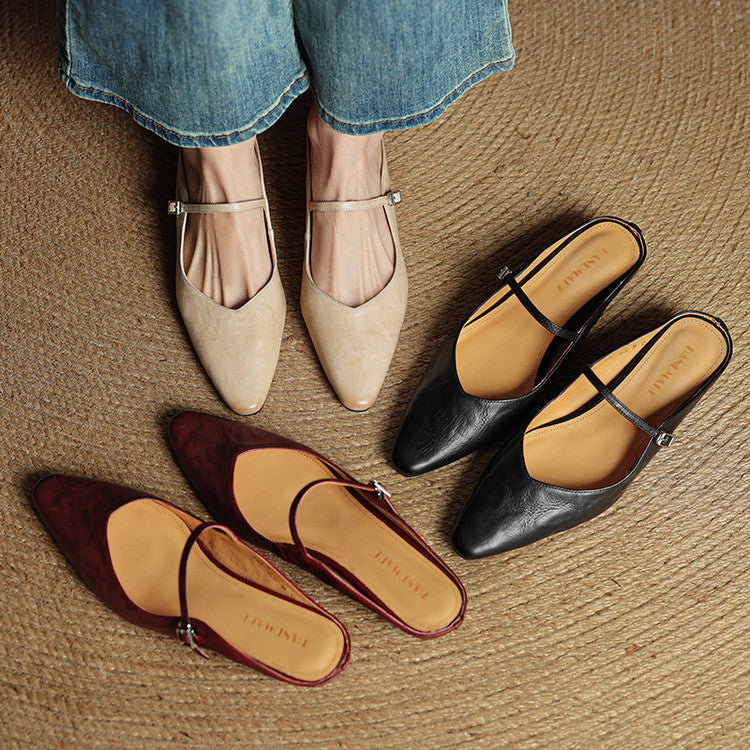 Orthopädische Damen Ballerinas mit Knöchelriemen und Arch Support 7
