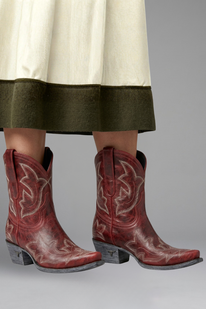 Orthopädische Damenstiefel mit Arch Support und gestickten Western-Details für ganzjähriges Tragen 0