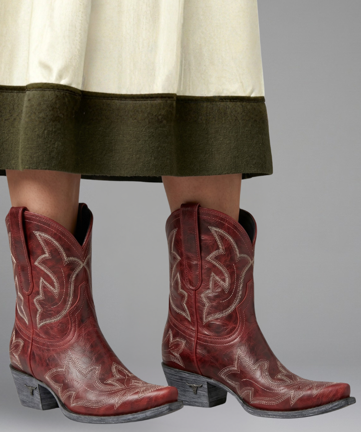 Orthopädische Damenstiefel mit Arch Support und gestickten Western-Details für ganzjähriges Tragen 0
