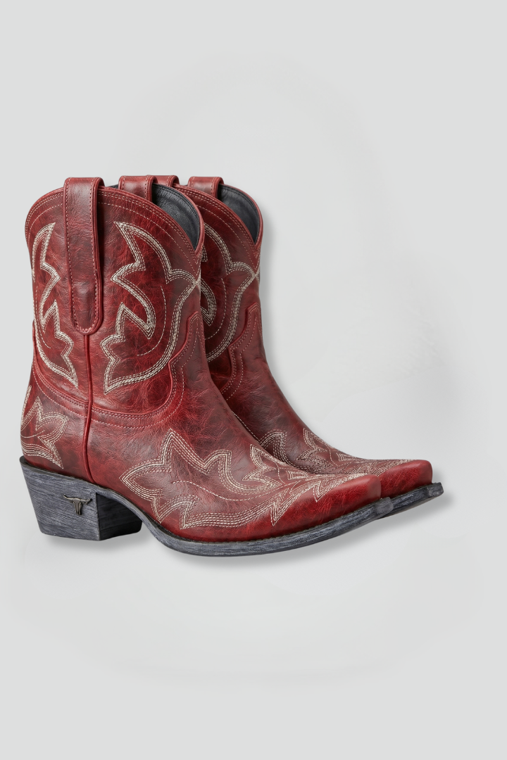 Orthopädische Damenstiefel mit Arch Support und gestickten Western-Details für ganzjähriges Tragen 1