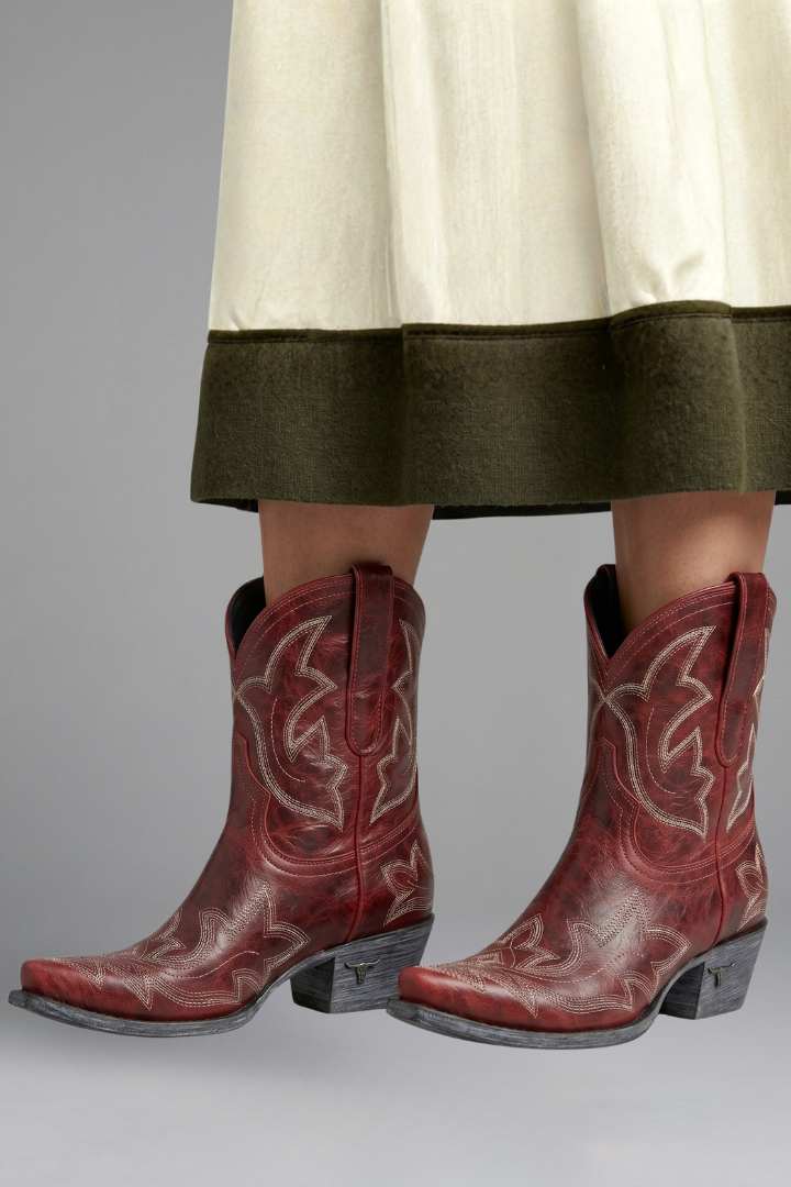 Orthopädische Damenstiefel mit Arch Support und gestickten Western-Details für ganzjähriges Tragen 4