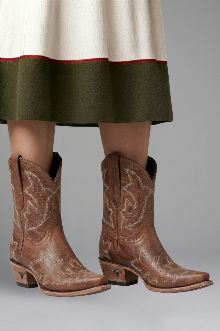 Orthopädische Damenstiefel mit Arch Support und gestickten Western-Details für ganzjähriges Tragen 5