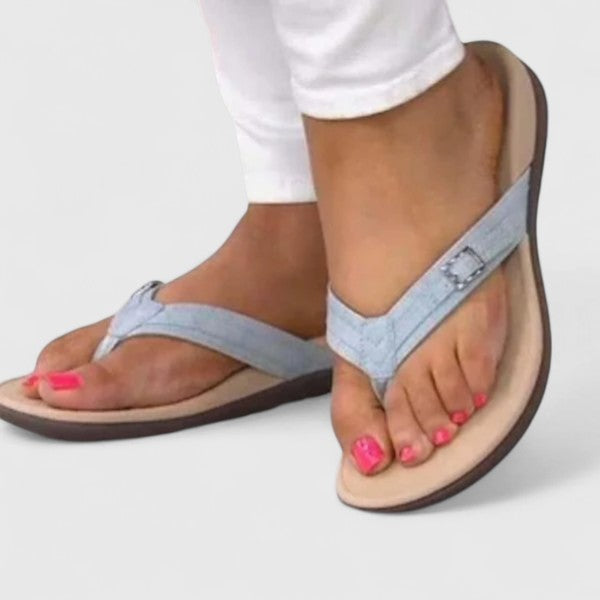 Orthopädische Flip-Flop-Sandalen für Damen mit verstellbarer Schnalle und Arch Support für Sommerkomfort 0