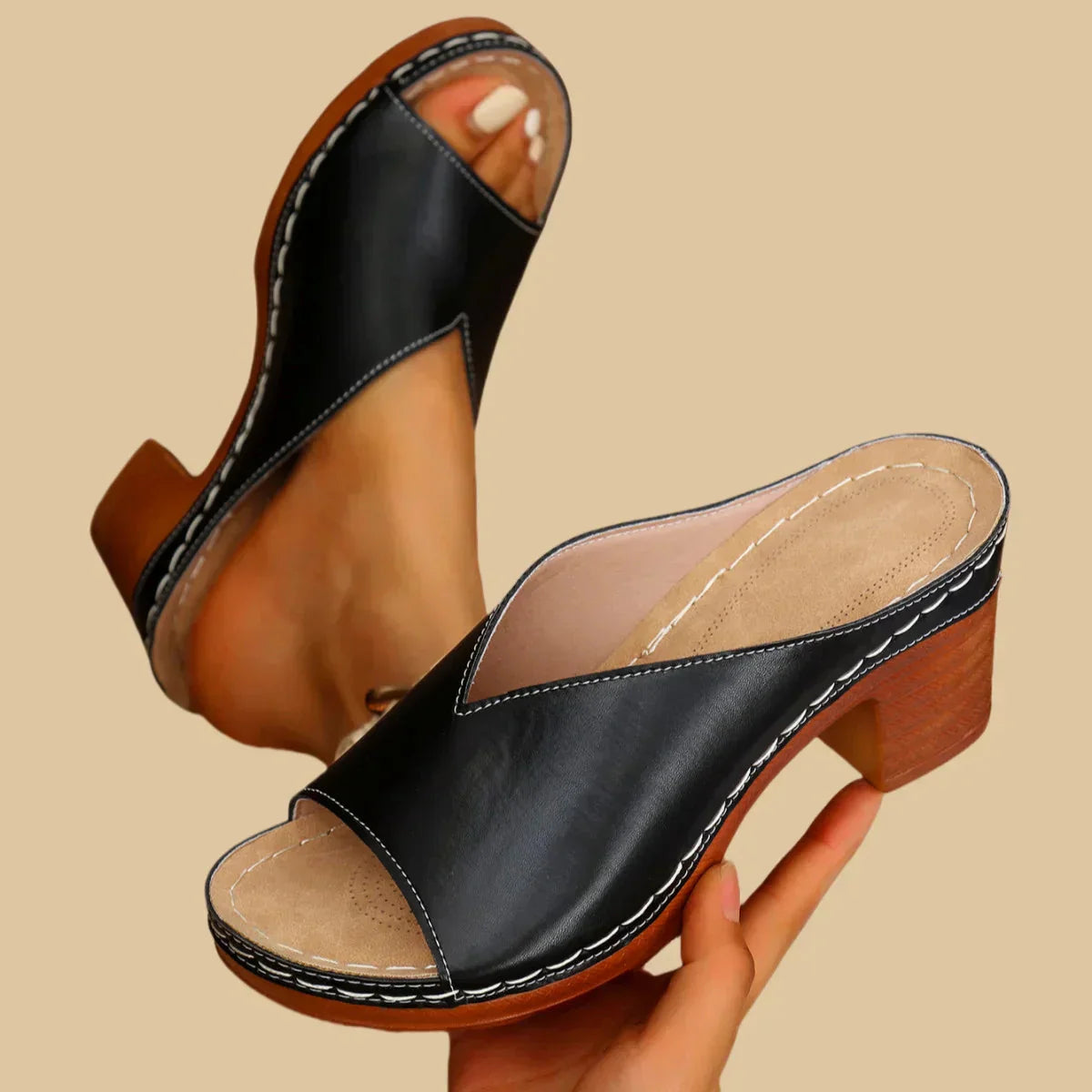Orthopädische Sandalen Damen mit Dickem Absatz – Stilvolle Sommerschuhe für Komfort und Eleganz 4