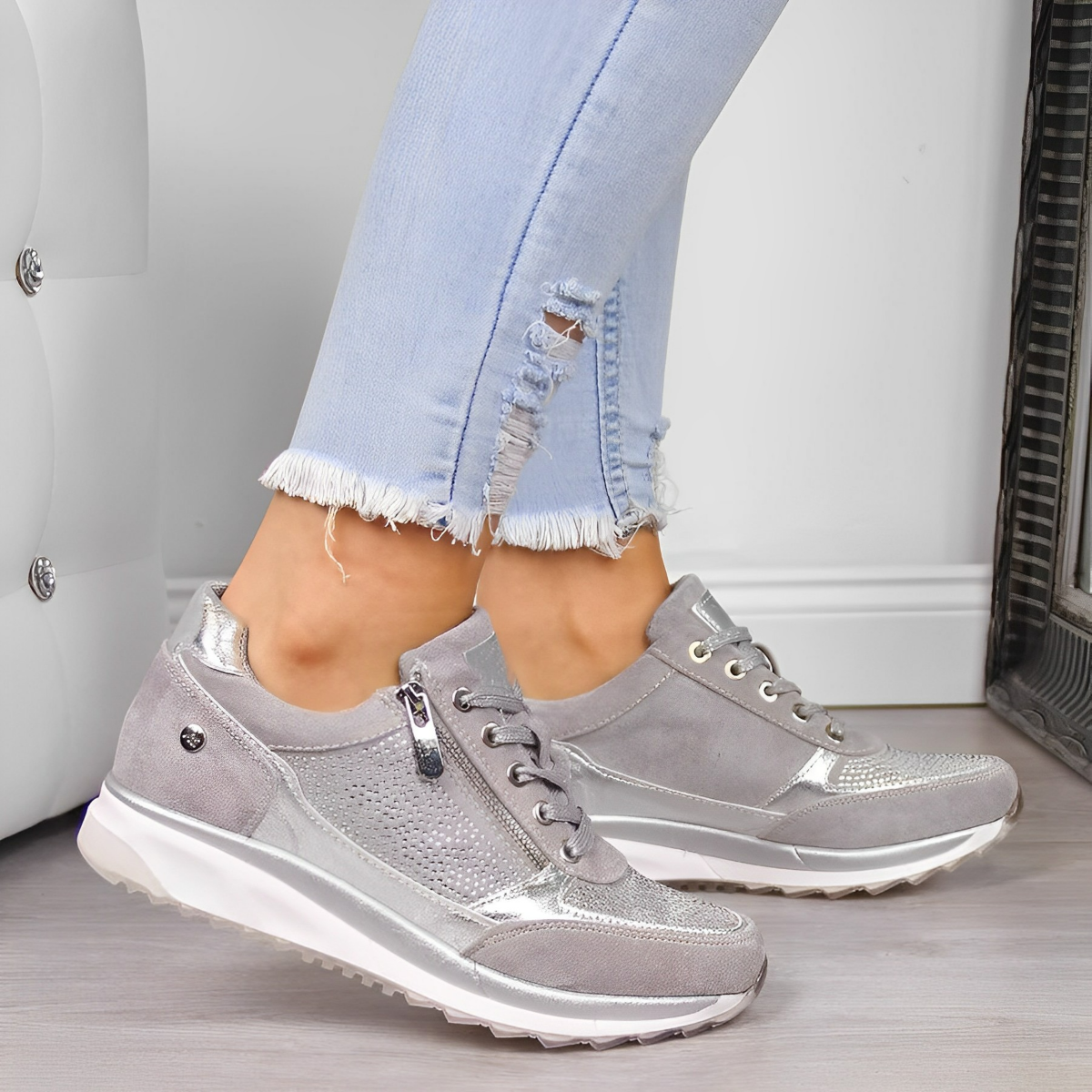 Orthopädische Sneakers mit Reißverschluss und archsupport für jeden Anlass 0