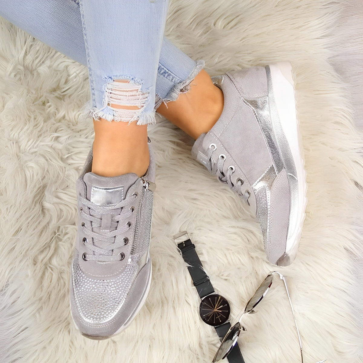 Orthopädische Sneakers mit Reißverschluss und archsupport für jeden Anlass 3