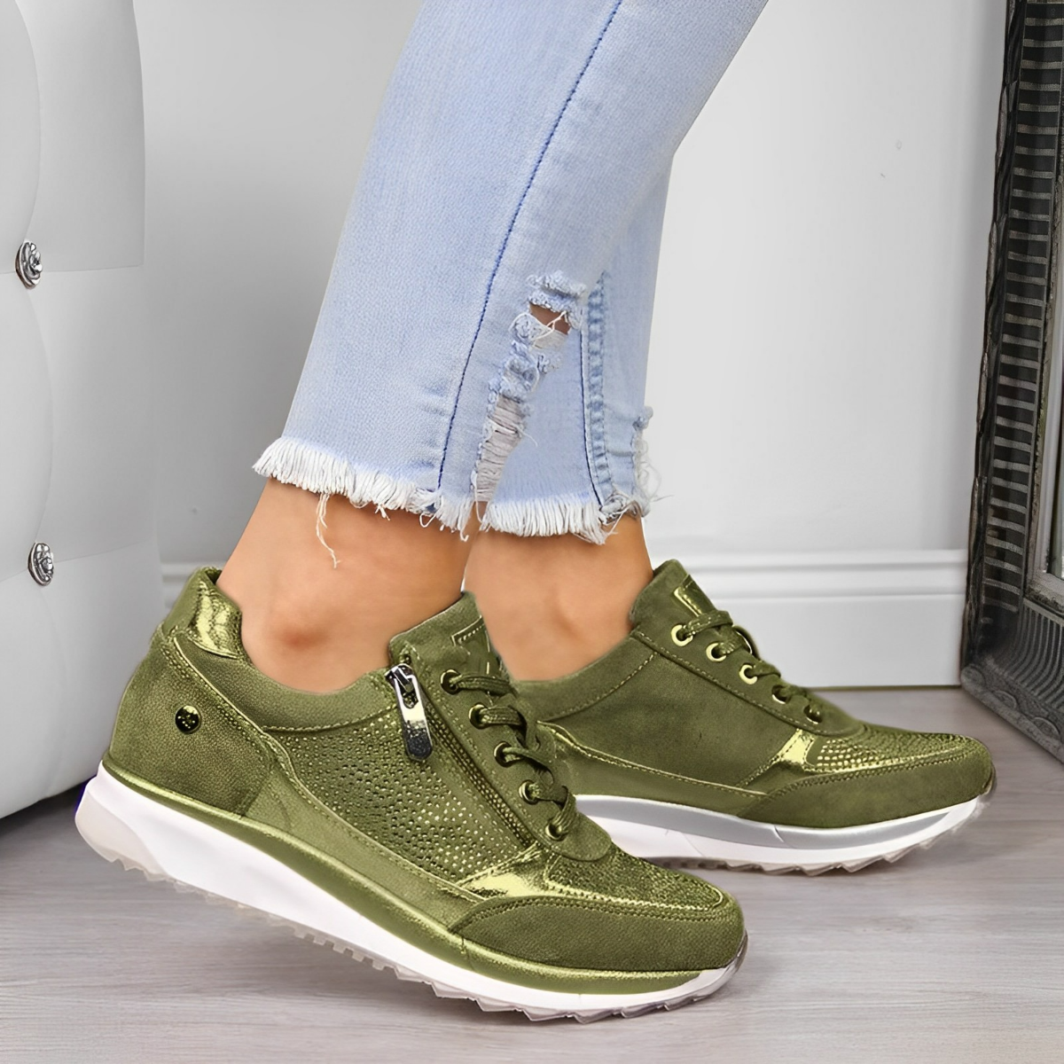 Orthopädische Sneakers mit Reißverschluss und archsupport für jeden Anlass 8