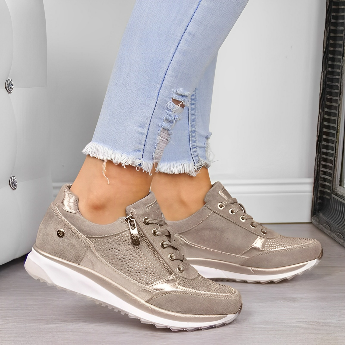 Orthopädische Sneakers mit Reißverschluss und archsupport für jeden Anlass 9
