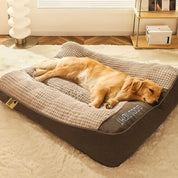 Orthopädisches Hundekissenbett – Großes, dickes Hundebett mit Nackenstütze und abnehmbarem, waschbarem Bezug 1