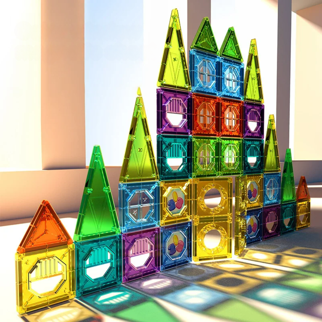Pädagogisches Magnetbaustein-Set – 69-teiliges LED-Licht-Konstruktionsspielzeug für Kinder 2