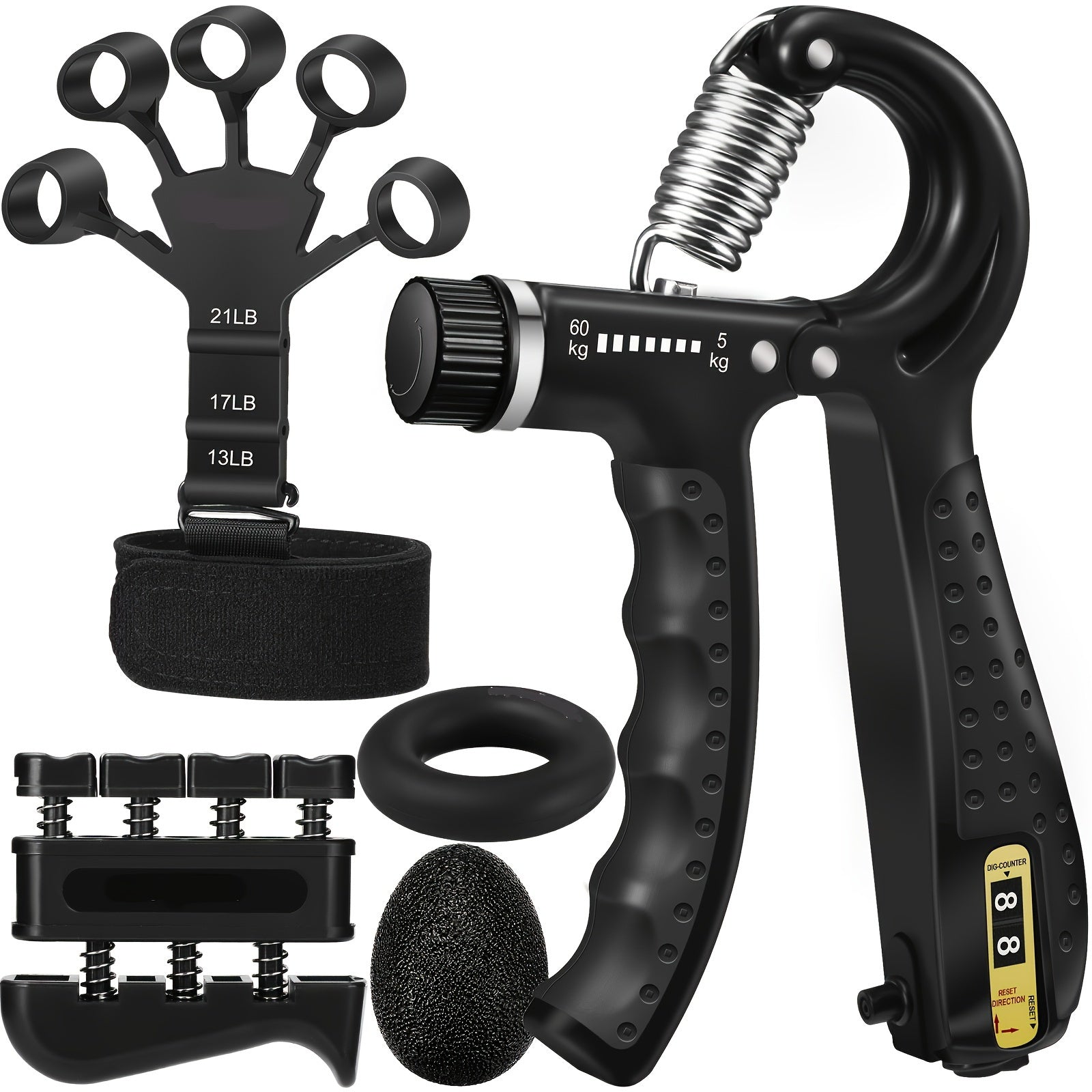 PowerGrip Handtrainer-Set – 5-in-1 für starke Hände und Unterarme 0