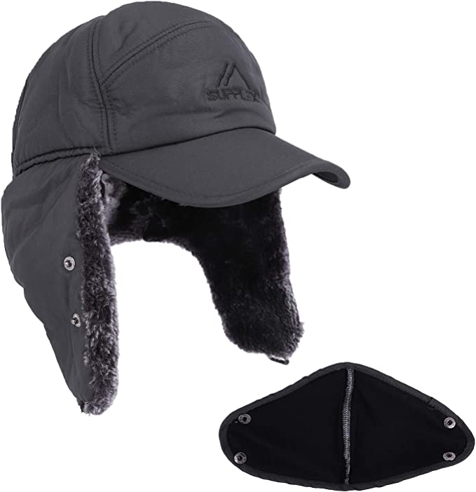 Premium -Männer Winterkaltes Wetter Schneehut mit Ohrklappen und Rand 2