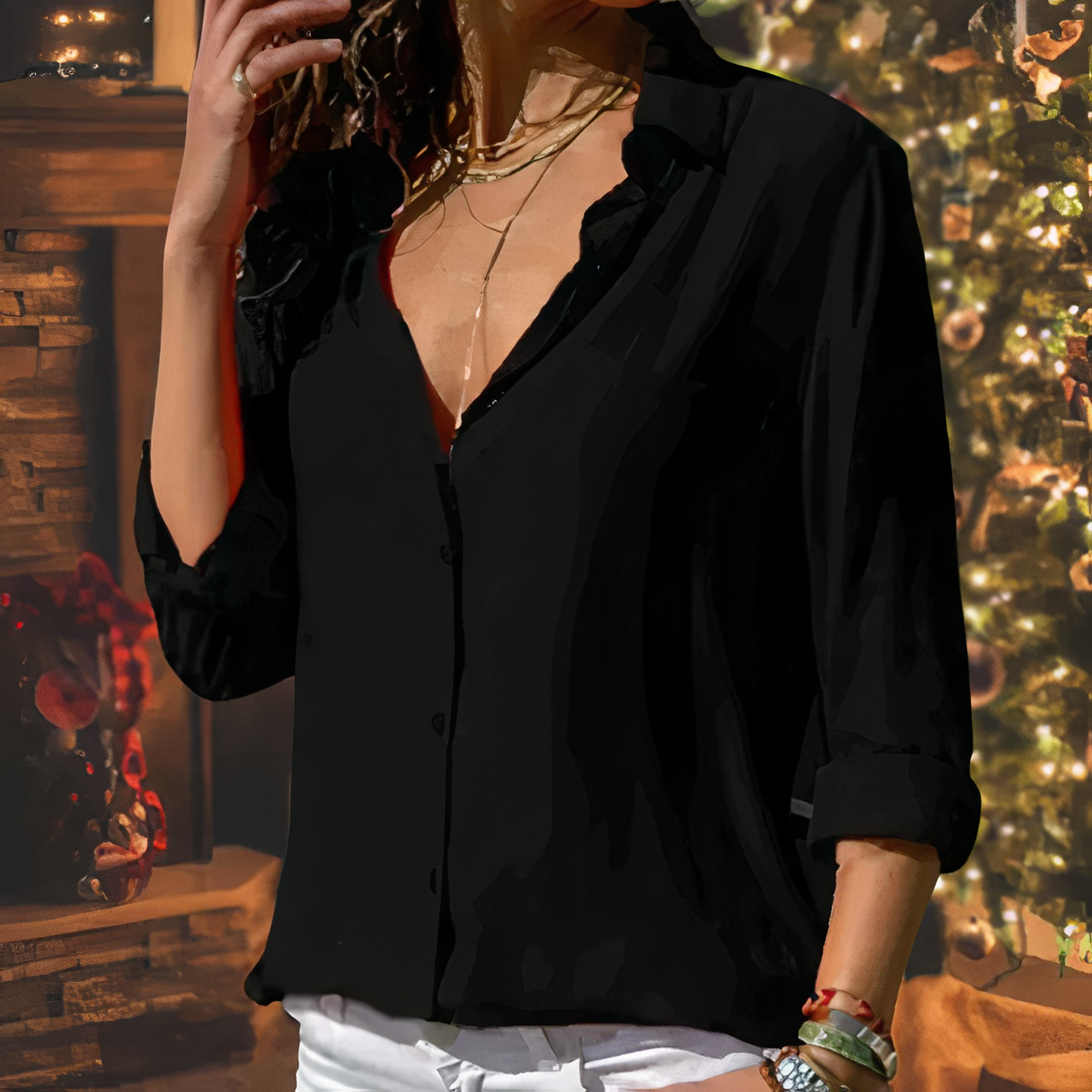 XAVIERA | Elegante Bluse mit langen Ärmeln