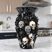 Ravenora – Sculpted Raven And Skull Decorative Vase 0