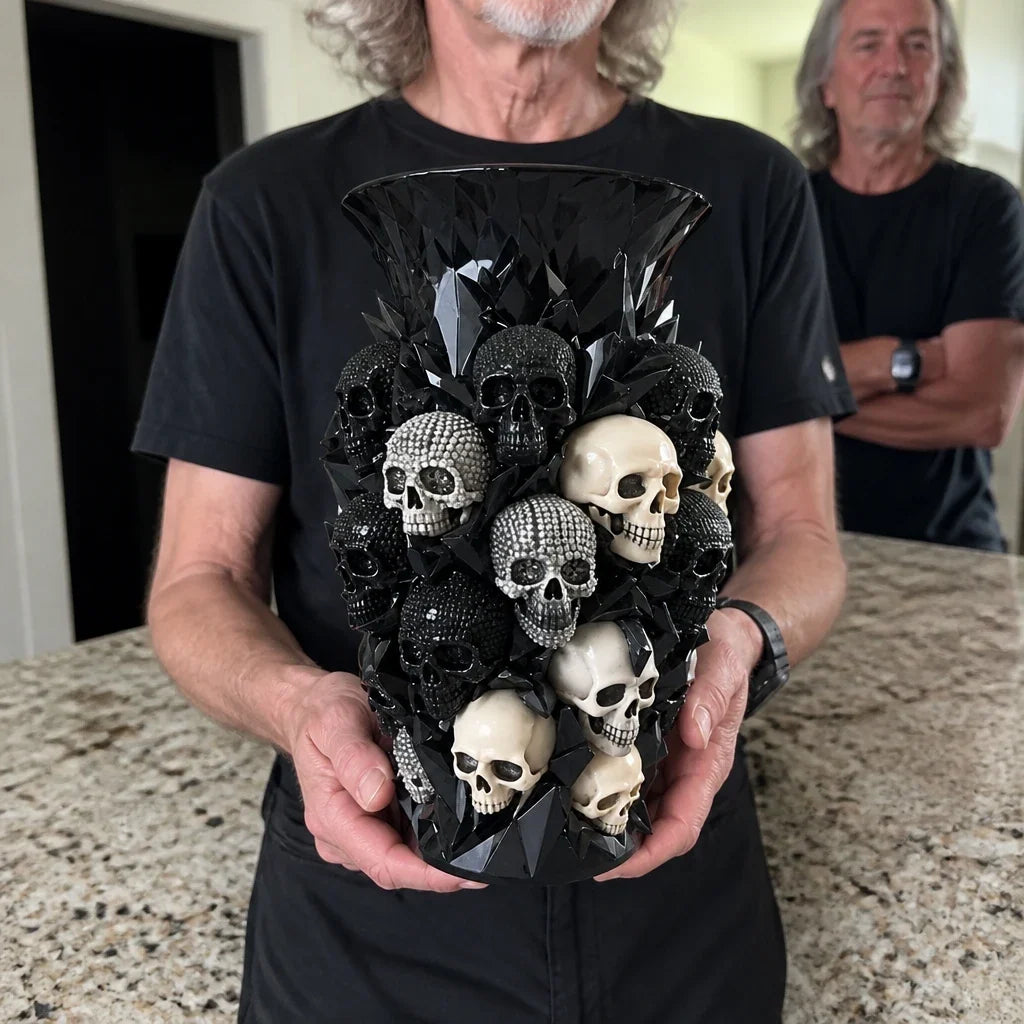 Ravenora – Sculpted Raven And Skull Decorative Vase 6