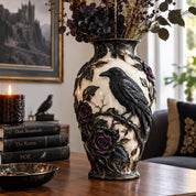 Ravenora – Sculpted Raven And Skull Decorative Vase 9