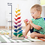 Regenbogen-Murmelturm – Kreatives Holzspielzeug – Fördert Farben & Klänge für Kinder ab 3 Jahren 7