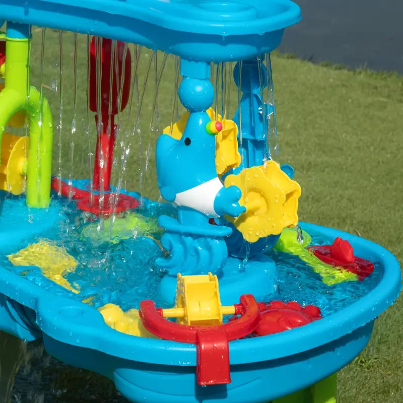 Robuster 3-in-1-Sand- und Wassertisch für Kinder – Spieltisch für draußen mit 15 Zubehörteilen 3