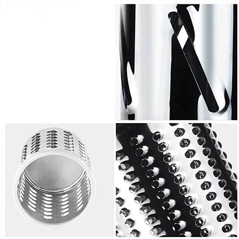 Rotierende Gemüsereibe Mit 3 Edelstahlklingen Und Saugfuß – Effiziente Küchenhilfe Für Gemüse Und Käse, Ergonomisches Design 7