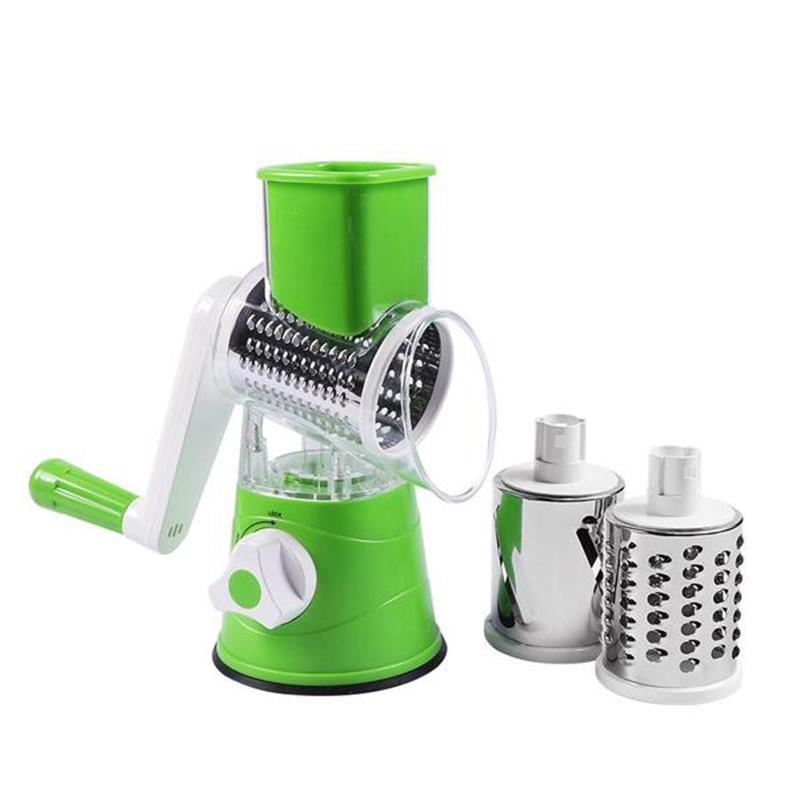 Rotierende Gemüsereibe Mit 3 Edelstahlklingen Und Saugfuß – Effiziente Küchenhilfe Für Gemüse Und Käse, Ergonomisches Design 9