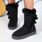 DES | Damen vinterstövlar i plysch - varma boots med rosett