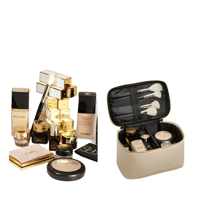 Dalia | Damen Deluxe Läder Resekosmetiktväska