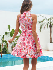 CHARLOTTE | Sommar Chiffon Halterneckklänning