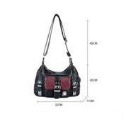 Leila | Vintage PU-läder dam crossbody-handväska