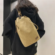 Finn | Stor vintage canvas axelväska resväska