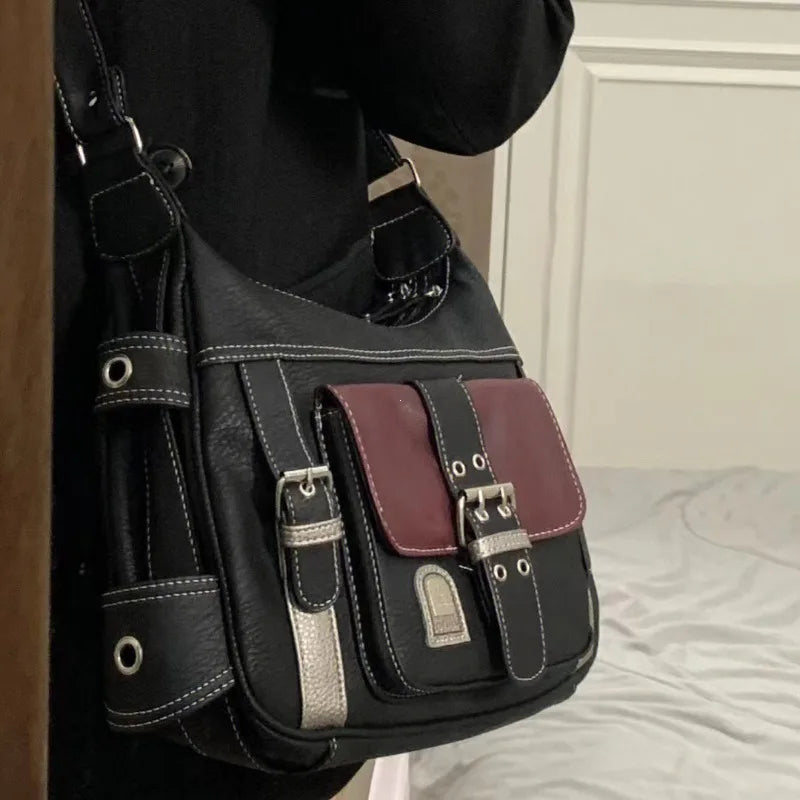 Leila | Vintage PU-läder dam crossbody-handväska
