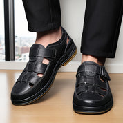 Sandalen Herren Orthopädische Ledersandalen mit Arch Support und geschlossenen Zehen für Sommer Komfort 0