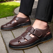 Sandalen Herren Orthopädische Ledersandalen mit Arch Support und geschlossenen Zehen für Sommer Komfort 4