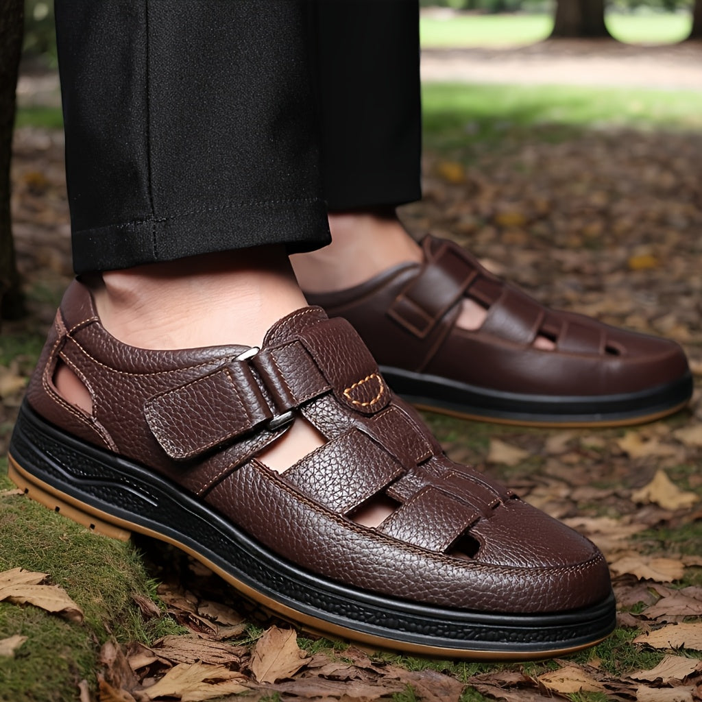 Sandalen Herren Orthopädische Ledersandalen mit Arch Support und geschlossenen Zehen für Sommer Komfort 5
