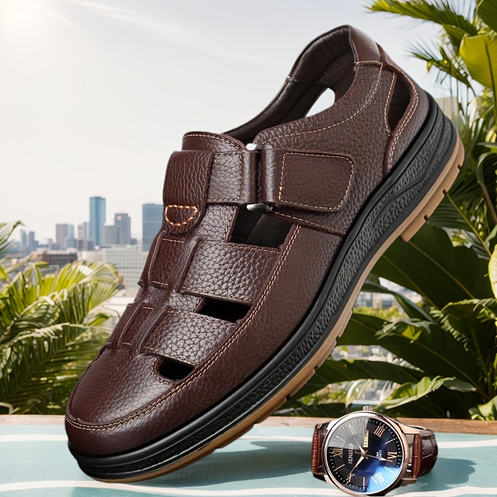 Sandalen Herren Orthopädische Ledersandalen mit Arch Support und geschlossenen Zehen für Sommer Komfort 7