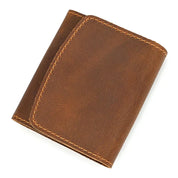 Lucas | Vintage bifold resväska i nötläder med tryckknapp