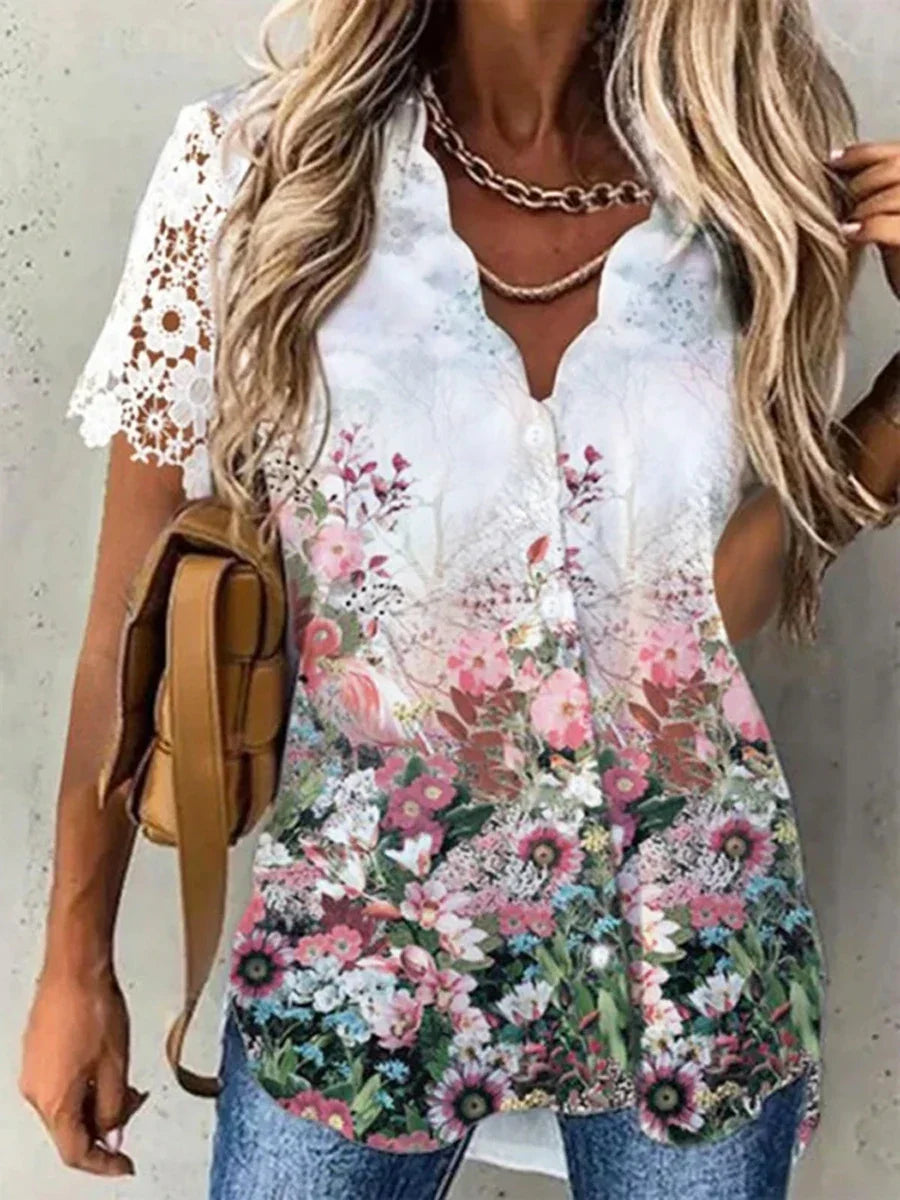 Gloria | Bekväm ledig blus med blommönster